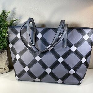 Inc International Concepts Oversized Tote Grey, Black, White Geometric Design
